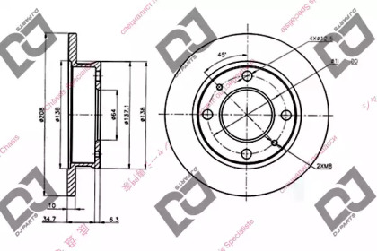 Тормозной диск DJ PARTS BD1574